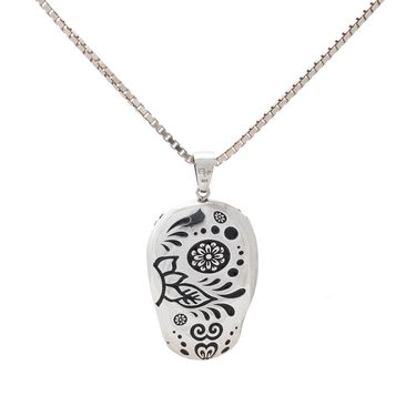 Dije Calavera grande plata con Howlita